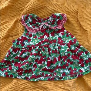 Floral Red and Green Kids Top